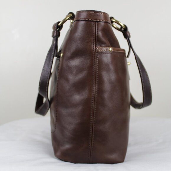 Coach F13757 Lily Legacy Chocolate Brown Shoulder Bag With Turn lock Detail - Picture 4 of 12